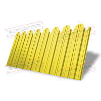 Профнастил фигурный С10-Б-0,45 ПЭ RAL 1018 цинково-желтый.