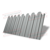 Профнастил фигурный С10-А-0,45 ПЭ с пленкой RAL 9006 бело-алюминиевый.