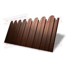 Профнастил фигурный С10 - 0,45 Окрас - Б, Print Elite с пленкой Choco Wood.