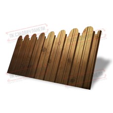 Профнастил фигурный С10 - 0,45 Окрас - Б, Print Elite с пленкой Nutwood.