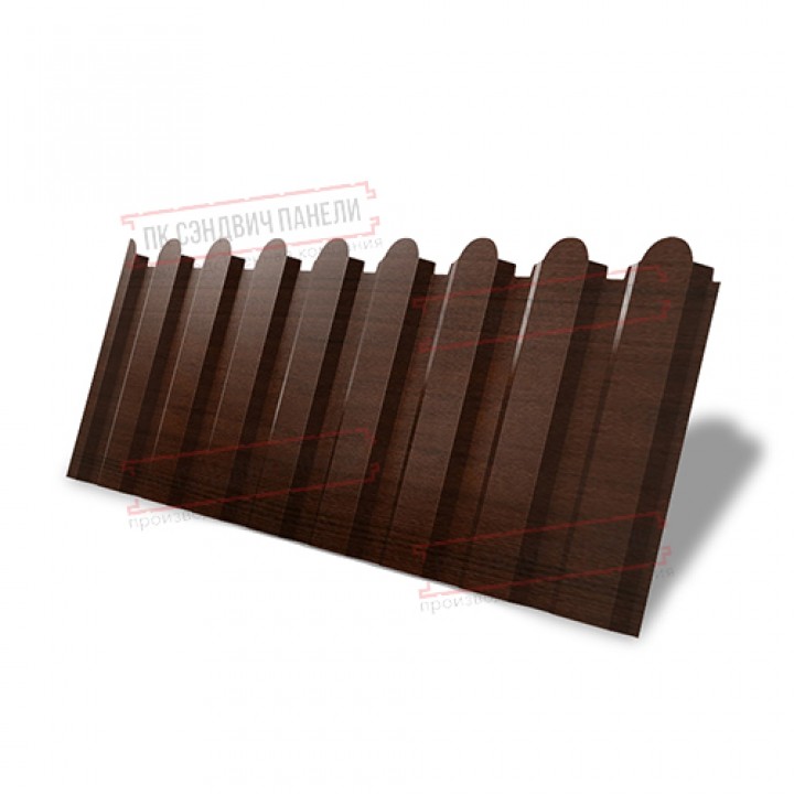 Профнастил фигурный С20 - 0,45 Окрас - Б, Print Elite Choco Wood