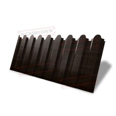 Профнастил фигурный С20 - 0,45 Окрас - Б, Print Elite с пленкой Coffee Wood