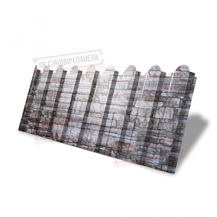 Профнастил фигурный С20 - 0,45 Окрас - А, Print Elite Fine Stone