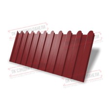 Профнастил фигурный C8 - 0,45 ПЭ с пленкой RAL 3011 коричнево-красный.