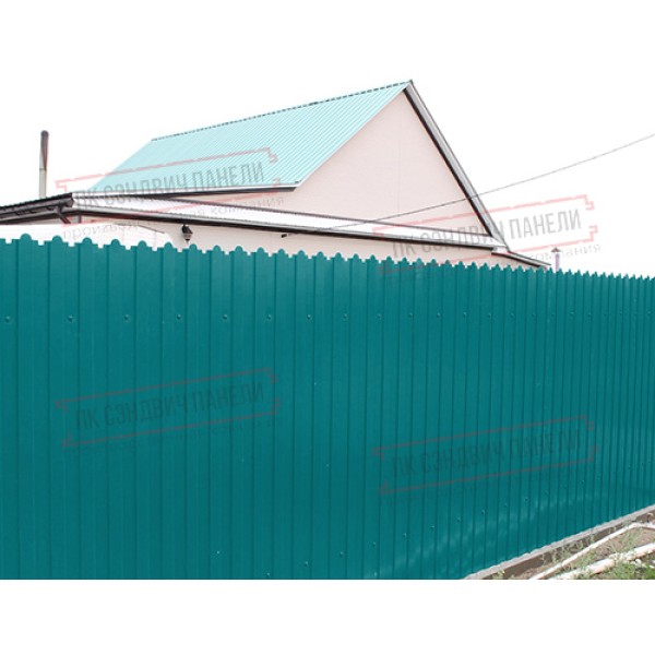 Shakilli profnastil C8-0,45 PE plyonka bilan RAL 5021