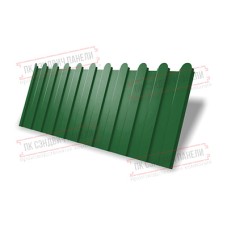 Профнастил фигурный C8 - 0,45 ПЭ с пленкой RAL 6002 лиственно-зеленый.