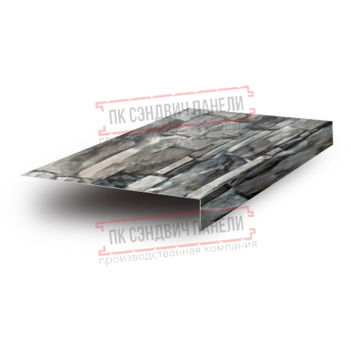 Планка карнизного свеса 200х30х2000 ECOSTEEL-БелыйКамень-0.5