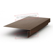 Планка карнизного свеса сложная 250х50х2000 ECOSTEEL_MA-МореныйДуб-0.5