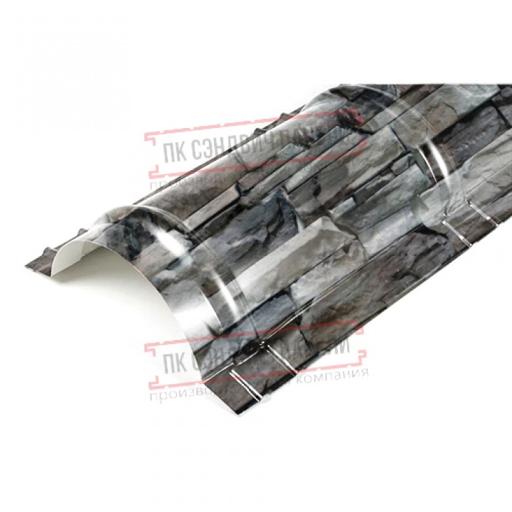 Планка конька круглого R110х2000 ECOSTEEL-БелыйКамень-0.5