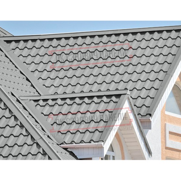 Планка конька плоского 190х190х2000 ПРМ-9006-0.5