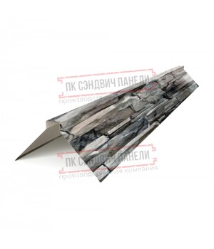 Планка конька плоского 150х150х2000 ECOSTEEL-БелыйКамень-0.5