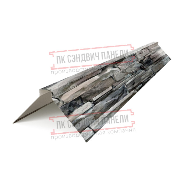 Планка конька плоского 190х190х2000 ECOSTEEL-БелыйКамень-0.5