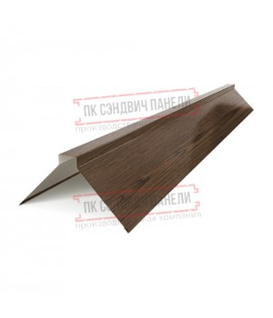 Планка конька плоского 150х150х2000 ECOSTEEL-МореныйДуб-0.5