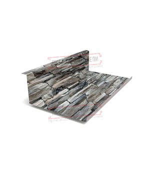 Планка примыкания нижняя 250х122х2000 ECOSTEEL-БелыйКамень-0.5