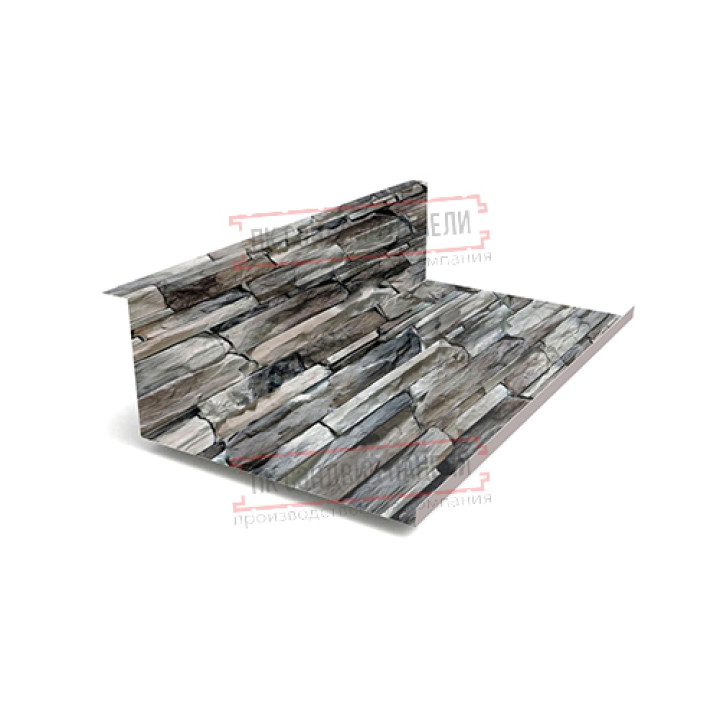 Планка примыкания нижняя 250х122х2000 ECOSTEEL-БелыйКамень-0.5