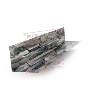 Планка примыкания верхняя 250х147х2000 ECOSTEEL-БелыйКамень-0.5