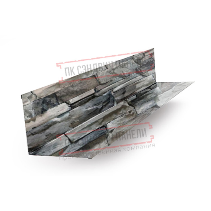 Планка примыкания верхняя 250х147х2000 ECOSTEEL-БелыйКамень-0.5