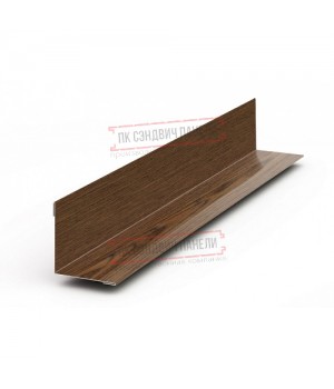 Планка угла внутреннего 115х115х2000 ECOSTEEL-МореныйДуб-0.5