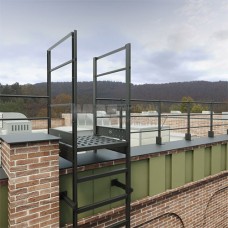 Пожарная лестница вертикальная с площадкой П1-1 ОЦ 800х800 L-1050 ГОСТ 53254-2009