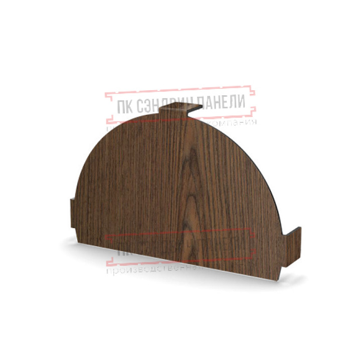 Заглушка конька круглого простая ECOSTEEL_MA-МореныйДуб-0.5