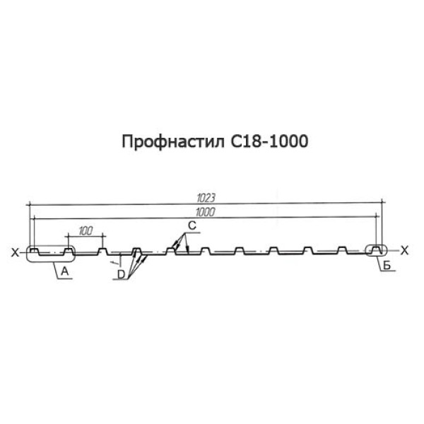 Konveyerlar uchun arkali profnastildan himoya S18PG-1023, 1,0, zanglamas