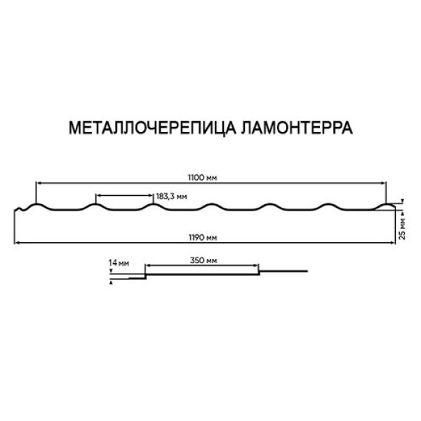 Metall cherepitsa Lamonterra-0.5 RAL6002 Poliester