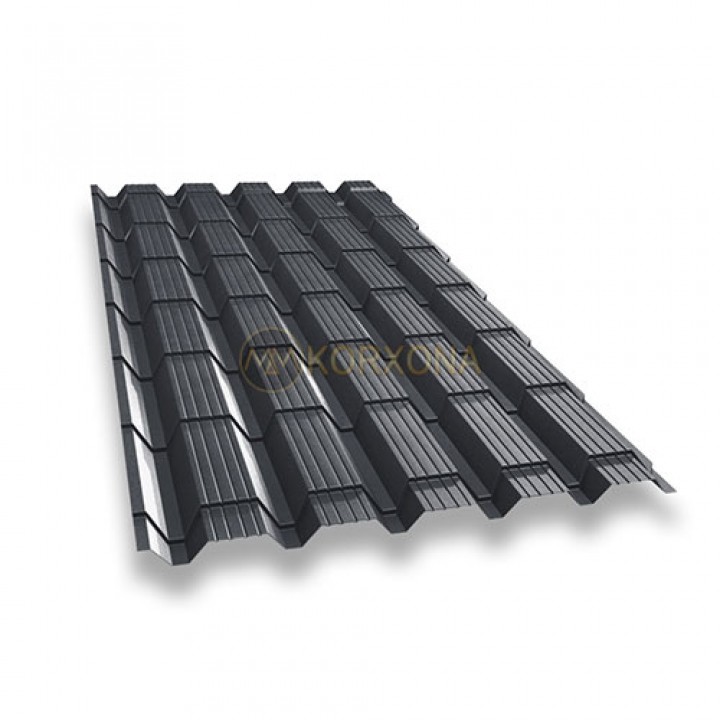 Металлочерепица монкатта-0.5 RAL7024 Viking E