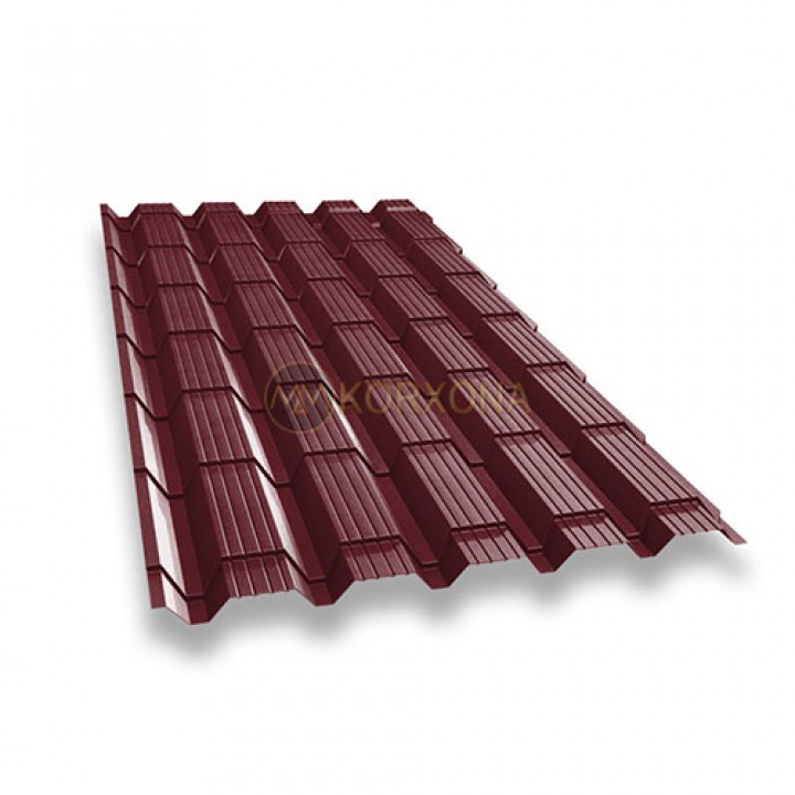 Металлочерепица монкатта-0.45 RAL3005 Viking
