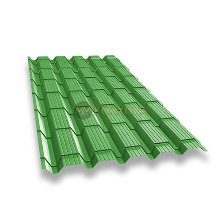 Металлочерепица монкатта-0.5 RAL6018 Полиэстер