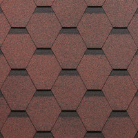 Окисленная (антрацит) гибкая черепица Docke Europa Карат Красный