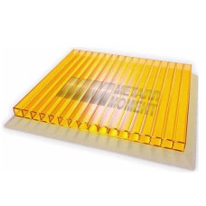 Сотовый поликарбонат GOLDEN PLAST Алма-Ата 6000x210x10 мм, Гарантия 15 лет, Жёлтый