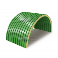 Penopoliizotsianuratdan arkali sendvich panellar, 0.5/0.5, eni 1000 mm, qalinligi 100 mm, RAL6018