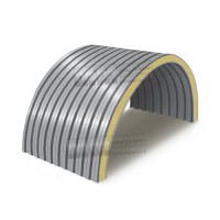 Арочные сэндвич-панели с пенополиизоциануратом, 0.5/0.5, ширина 1000 мм, толщина 100 мм, RAL7004 Арочные сэндвич-панели с пенополиизоциануратом, 0.5/0.5, ширина 1000 мм, толщина 100 мм, RAL7004