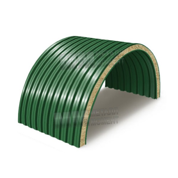 Mineral paxtadan arkali sendvich panellar, 0.5/0.5, eni 1200 mm, qalinligi 100 mm, RAL6002