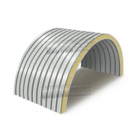 Арочные сэндвич-панели с пенополиизоциануратом, 0.5/0.5, ширина 1000 мм, толщина 100 мм, RAL7047 Арочные сэндвич-панели с пенополиизоциануратом, 0.5/0.5, ширина 1000 мм, толщина 100 мм, RAL7047