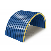 Арочные сэндвич панели с пенополиуретаном, 0.5/0.5, ширина 1000 мм, толщина 100 мм, RAL5005