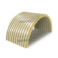 Арочные сэндвич панели с пенополиуретаном, 0.5/0.5, ширина 1200 мм, толщина 40 мм, RAL1014 Арочные сэндвич панели с пенополиуретаном, 0.5/0.5, ширина 1200 мм, толщина 40 мм, RAL1014