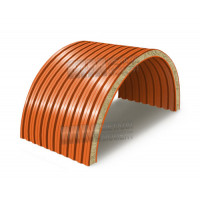 Mineral paxtadan arkali sendvich panellar, 0.5/0.5, eni 1000 mm, qalinligi 120 mm, RAL2004