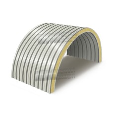 Penopoliizotsianuratdan arkali sendvich panellar, 0.5/0.5, eni 1000 mm, qalinligi 100 mm, RAL9002