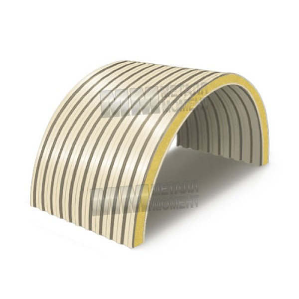 Penopoliuretandan arkali sendvich panellar, 0.5/0.5, eni 1200 mm, qalinligi 100 mm, RAL1015