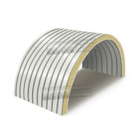 Арочные сэндвич-панели с пенополиизоциануратом, 0.5/0.5, ширина 1000 мм, толщина 100 мм, RAL9003 Арочные сэндвич-панели с пенополиизоциануратом, 0.5/0.5, ширина 1000 мм, толщина 100 мм, RAL9003