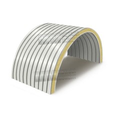 Penopoliizotsianuratdan arkali sendvich panellar, 0.5/0.5, eni 1000 mm, qalinligi 100 mm, RAL9003
