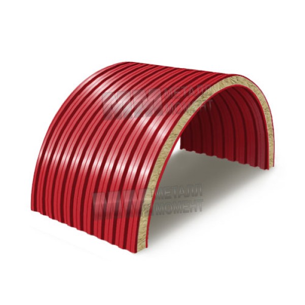 Mineral paxtadan arkali sendvich panellar, 0.5/0.5, eni 1000 mm, qalinligi 120 mm, RAL3020