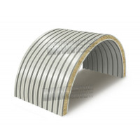 Арочные сэндвич-панели с минеральной ватой, 0.5/0.5, ширина 1200 мм, толщина 80 мм, RAL9002