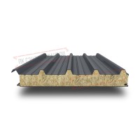 Tom uchun mineral paxta sendvich panellar 200 RAL 7024