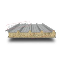 Кровельные сэндвич панели с минватой 150 RAL 9006 серый