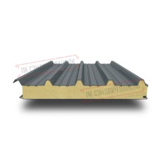 Кровельные сэндвич панели с pir 100 RAL 7011 темно-серый