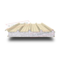 Кровельные сэндвич панели с ппс 100 RAL 1015 светло-бежевый.