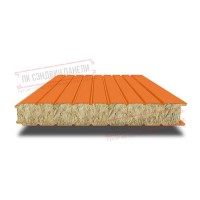 Стеновые сэндвич панели с минватой 100 ral 2004 темно-оранжевый
