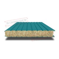 Стеновые сэндвич панели с минватой 50 RAL 5021 бирюзовый